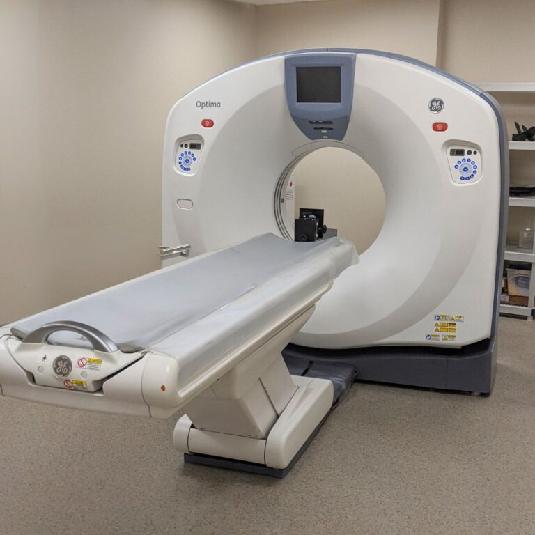 GE Optima CT system featuring high resolution X ray imaging technology.