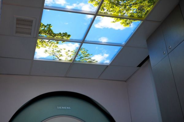 mobile imaging trailer interior decorative ceiling