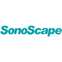SonoScape company logo in teal text. Manufacturer of ultrasound and medical imaging systems.