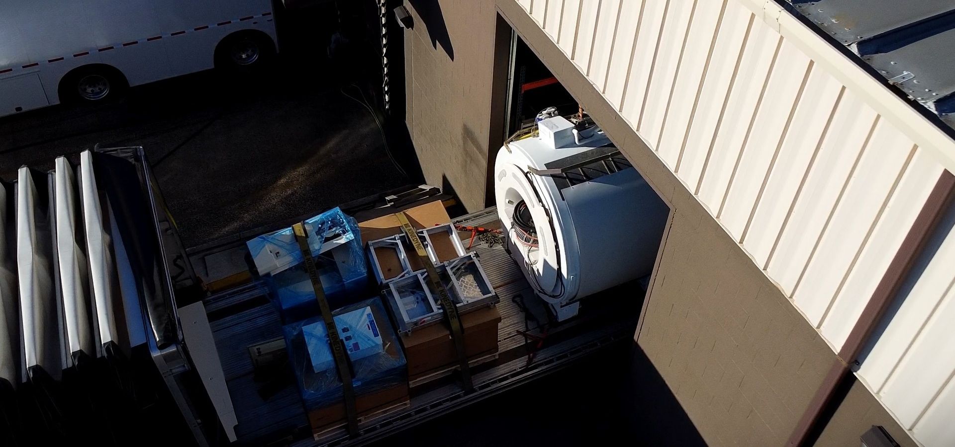 used MRI machine being transported